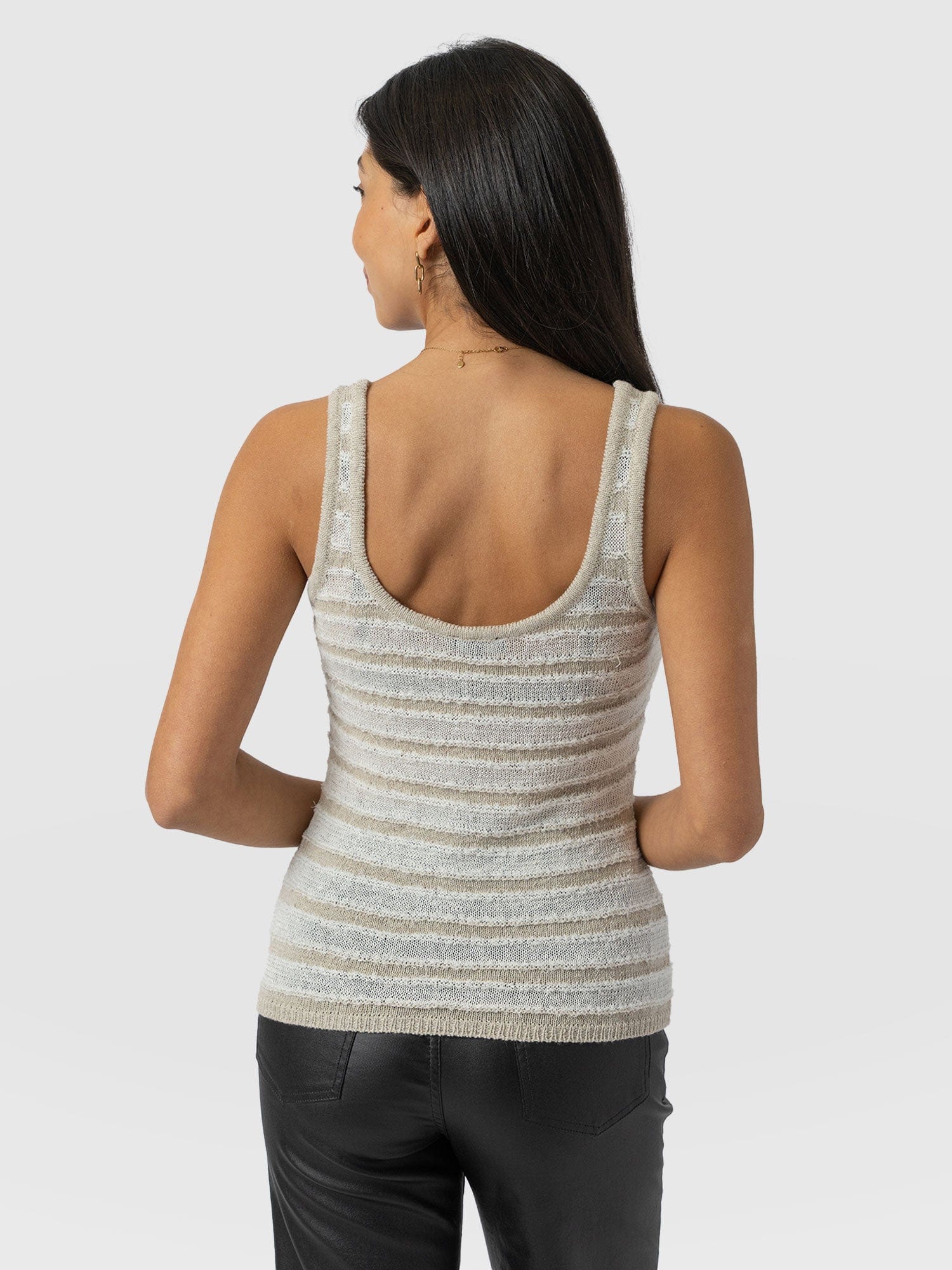 Fearne Knit Cami - Cream Stripe - Women's Tanks | Saint + Sofia® EU